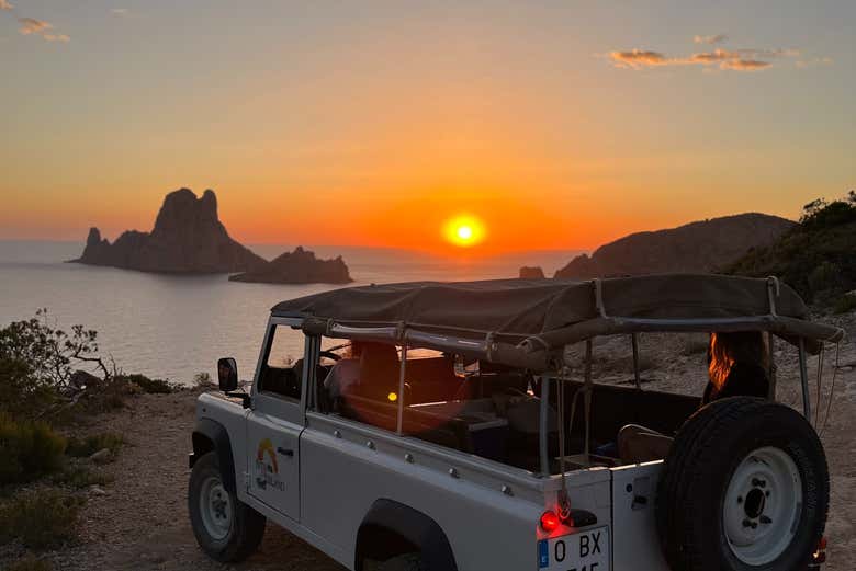 Watching sunset from the 4x4