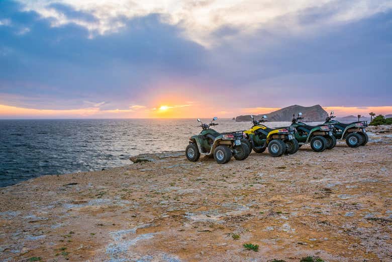 Quad bikes ready to explore the island