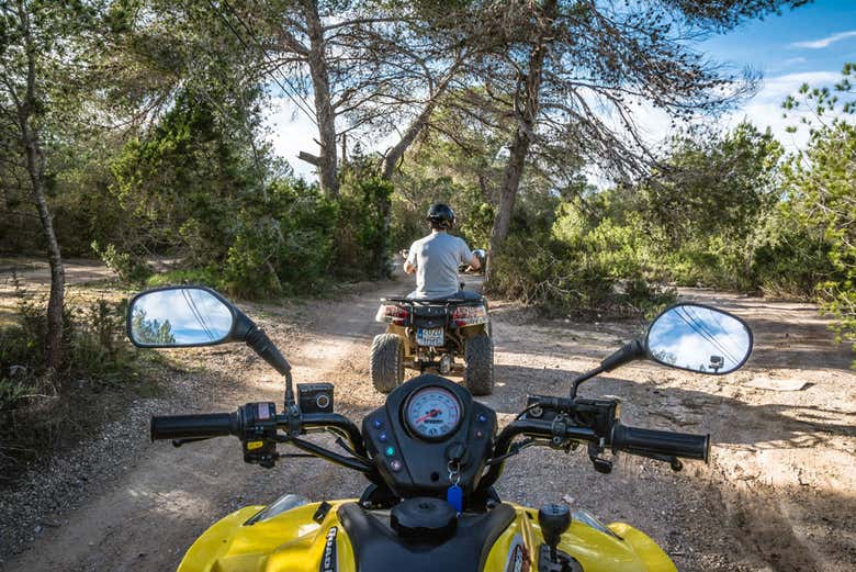 Driving around Ibiza on the ATVs