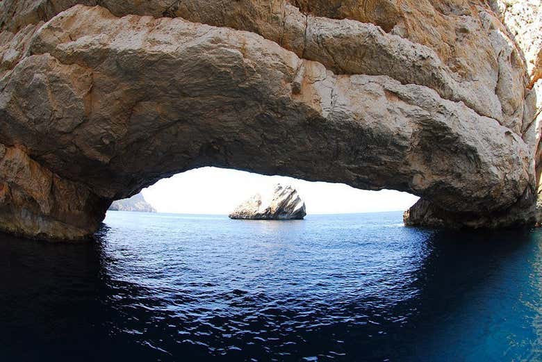 A cave off the coast of Ibiza