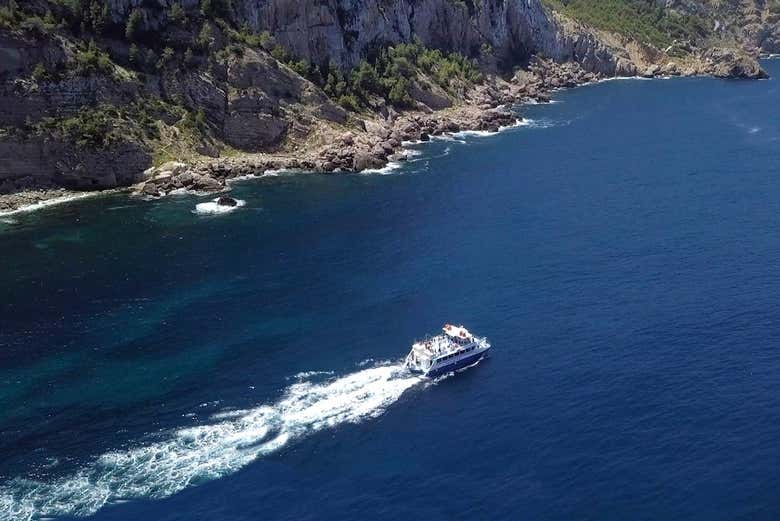 Sailing north of Ibiza